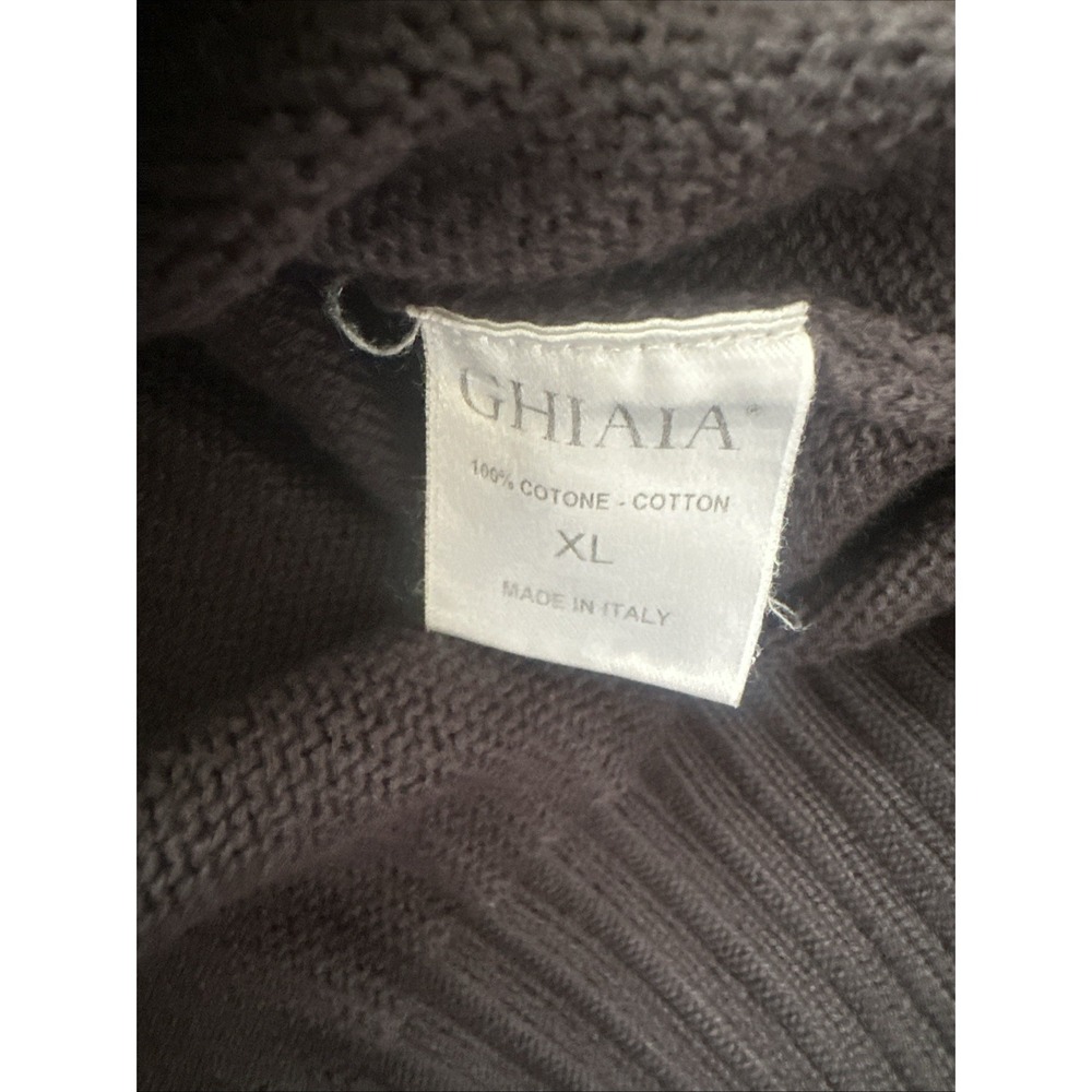 Ghiaia Jumper Set-in Sleeves Brown Cotton Knitted Vintage Faded Mens XL - Picture 4 of 6